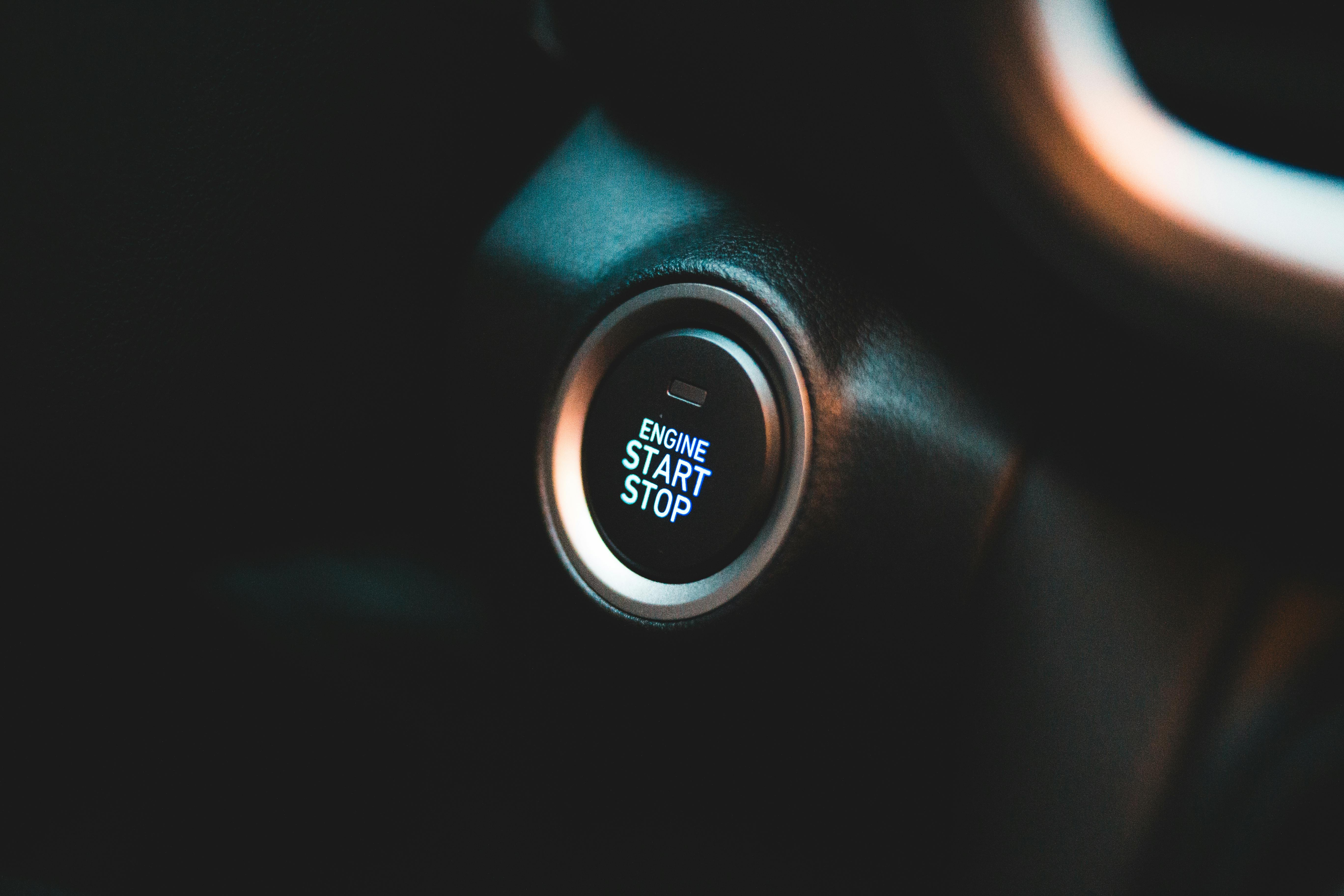 Stop Start button on car dashboard